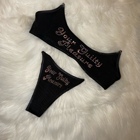 Black Rhinestone Bikini Set - Picture 3 of 4